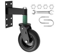 OKSTENCK Gate Wheel,8 Inch Fence Gate Wheels for Wooden Fence Gates, Metal Pipe Gates, 600lb Load Capacity, 360 Degree Swivel Spring Shock Absorbing Heavy Duty Casters, Black.