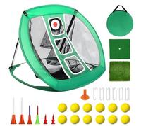 OKSTENCK Golf Chipping Practice Net, Pop-up Golf Net with 12 Practice Balls and Accessories, Folds for Portability