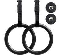 OKSTENCK Gymnastic Rings with Adjustable Straps 1550lbs Exercise Rings with Metal Buckles Non-Slip Fitness Rings for Home Gym Outdoor Training Cross Fitness Pull Ups & Strength Training (Set of 2)