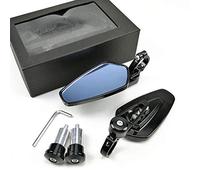 OKSTNO 1Set 7/8" 22mm Universal Motorcycle Aluminum Rear View Handle Bar End Side Rearview Mirrors (Black)