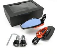 OKSTNO 1Set 7/8'' 22mm Universal Motorcycle Aluminum Rear View Handle Bar End Side Rearview Mirrors, Motorbike Accessories (Orange)