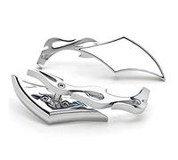 OKSTNO Chrome Twisted Flame Rearview Mirrors Harley Motorcycle Cruiser Bolts Fits Most Harley Suzuki Honda Kawasaki