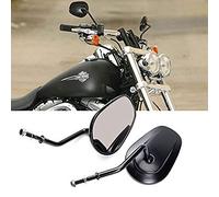 OKSTNO Rearview Mirrors For Harley Davidson FLSTC FXDB DYNA FXDF FLSTF 8mm (Black)