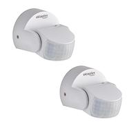 Oktaplex Bea Set of 2 Outdoor Motion Detectors 230 V IP65 Swivelling 180° & 360° Motion Sensor 12 m Range 230 V White Surface-Mounted Infrared Sensor