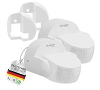 Oktaplex Bea Set of 2 Outdoor Motion Detectors Including Corner Bracket IP65 Infrared Sensor Swivelling 180° 12 m Range 230 V White Surface-Mounted