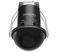 Oktaplex Kim flush-mounted motion detector 360° IP54 Black | 1 piece PIR sensor 8m outdoor and indoor ceiling