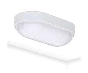 Oktaplex lighting LED Base Oval Light Bulkhead IP65 | 4000 K Neutral White 800 lm 9 W Replaces 60 W Walllight for Basement