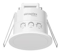 Oktaplex Noa Presence Detector Ceiling 360 Degrees 24GHz IP65 Radar Motion Sensor 6 m Presence Sensor Suitable for Bathroom Flush-Mounted Flat White 230 V