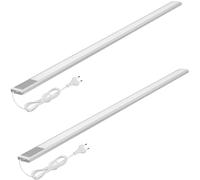 Oktaplex Set of 2 Riva Under-Unit Lights Kitchen LED Flat Warm White 90 cm 1110 lm Kitchen Light with Switch 15 W 230 V Under-Cabinet Light Silver