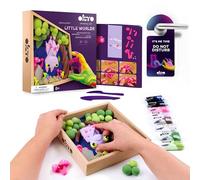 OKTO Art Kit Little Worlds Bat Art Set 3D for Home Wall Decor | Craft for Adults UK and Teenagers |Crafts Box with Modeling Clay for Succulents | Hobby Kits Succulent DIY