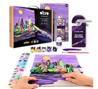 OKTO New York Skyline - DIY 3D Painting 30x40cm Air Dry Clay Kit - Ideal Crafts for Adults and Kids, Perfect for Creative Art Projects and Home Décor
