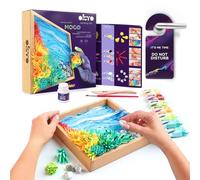 OKTO Ocean Calm DIY 3D Painting, 21x21cm Air Dry Clay Kit - Ideal Crafts for Adults and Kids, Perfect for Creative Art Projects and Home Décor Ocean Calm