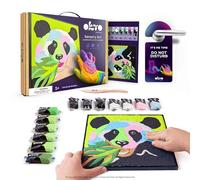 OKTO Paint by Numbers for Children - Kid's Paint by Numbers Kits with Air Dry Clay, Unique 2D Wall Art, Sensory Canvas Art, Panda Themed, Framed Animal Art Kit for Age 5+