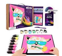 OKTO Paint by Numbers for Children - Kid's Paint by Numbers Kits with Air Dry Clay, Unique 2D Wall Art, Sensory Canvas, Llama Themed, Framed Animal Kit for Age 5+
