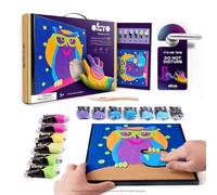 OKTO Paint by Numbers for Children - Kid's Paint by Numbers Kits with Air Dry Clay, Unique 2D Wall Art, Sensory Canvas Art, Owl Themed, Framed Animal Art Kit for Age 5+