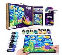 Okto Starry Night Van Gogh - Paint by Numbers for Children - Little Prince Night - Kid's Paint by Numbers Kits with Air Dry Clay, Unique 2D Wall Art, Sensory Canvas Art, for Age 5+