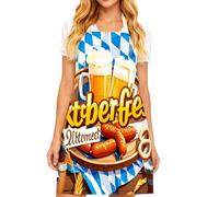 Oktoberfest Apron - Traditional German Costume - German Apron | Bavarian Party Cooking Aprons | Men’s BBQ Kitchen Outfit - Beer Festival Chef Aprons For Oktoberfest Decoration, Baking, Grilling