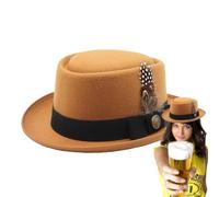 Oktoberfest Bavarian Costume Hat Multi-Purpose Feathers Emblems Alpine | Traditional German Bavarian Hat Adults Unisex Traditional Beer Festival Halloween Party Decoration Costume