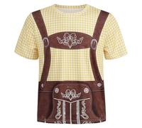 Oktoberfest Beer Bavarian T Shirt Lederhosen 3D Graphic for Men's Adults' Carnival Oktoberfest Beer 3D Print Party Casual Daily Thin Tee Shirts Men (Beige, XL)