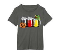 Oktoberfest Beer German Flag Clothing Men Women Drinking Mug T-Shirt, Women's Plus, Asphalt Grey, 2X