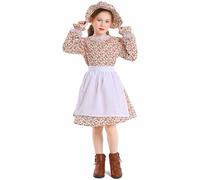 Oktoberfest Costume Girls, Victorian School Girl Costume Gothic Halloween Girl Princess Costumes for Girls Kids Victorian Poor Outfit Child Dress Up Costumes Summer Skirt