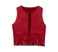 Oktoberfest Costume Kids Boys Sweatshirt Jacket Western Cowboy Cow Girl Vest Tassel Fringe Waist Coat Top Party Costume Nursery Backpack Boy Cowboy-Themed Party 3-12 Anni