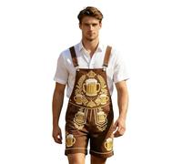Oktoberfest Costume Men Faux Suede Lederhosen Men Plus Size | Mens Lederhosen Authentic German Bavarian Look Faux Suede Lederhosen for Oktoberfest Halloween Carnival Outfits