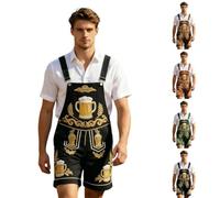 Oktoberfest Costume Men Faux Suede Lederhosen Men Plus Size | Mens Lederhosen Authentic German Bavarian Look Faux Suede Lederhosen for Oktoberfest Halloween Carnival Outfits