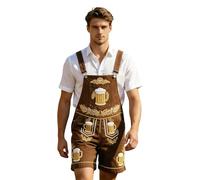 Oktoberfest Costume Men Faux Suede Lederhosen Men Plus Size | Mens Lederhosen Authentic German Bavarian Look Faux Suede Lederhosen for Oktoberfest Halloween Carnival Outfits