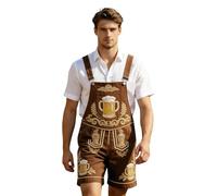 Oktoberfest Costume Men Faux Suede Lederhosen Men Plus Size | Mens Lederhosen Authentic German Bavarian Look Faux Suede Lederhosen for Oktoberfest Halloween Carnival Outfits