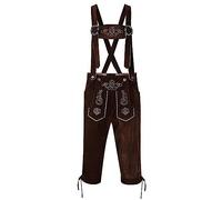 Oktoberfest Costume Men Lederhosen Mens Oktoberfest Outfit - Bavarian Embroidered Brown Costume Mens Deluxe Authentic Lederhosen (Faux Suede) Fancy Dress Pants