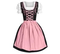 Oktoberfest - Costume tradizionale bavarese da Donna, Vestito Dirndl tedesco, taglie forti, grembiule scozzese, carnevale, Halloween, Cosplay, giochi di ruolo, Vestito Dirndl a Quadri (XXXL)