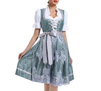 Oktoberfest Costume Women Dress + Apron + Shirt Lederhosen Women Beer Costume Oktoberfest Costumes German Dirndl Dress Traditional Bavarian Carnival Party 3 Piece Beer Maid Costumes
