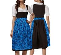 Oktoberfest Costume Women Women's Bavarian Dirndl Dress Ladies Beer Girl Maid Plaid Fancy Outfit Adults Oktobermiss Adult Up Costumes
