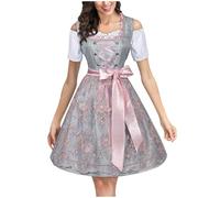 Oktoberfest Costumes Women German Dirndl Dresses Oktoberfest Fancy Apron Dirndl Dress German Festival Outfit Traditional Bavarian Carnival Party Halloween Outfits for Bavarian Beer Carnival Party (L)