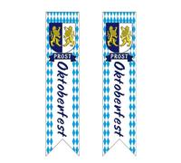 Oktoberfest Decorations Kit,Bavarian Pennant Flags,Oktoberfest Sign Banner Bavarian Check Tablecloth Flag German B and White