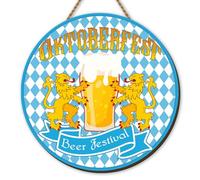 Oktoberfest Door Sign Octoberfest Front Wooden Wreath Hanging German October Festival Decor Bavarian Oktoberfest Decorations for Home Party