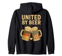 Oktoberfest Drinking 2025 United By Beer Germany USA Flag Zip Hoodie