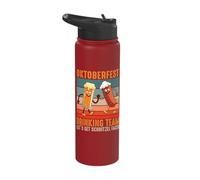 Oktoberfest Drinking Team Let's Get Schnitzel Faced Stainless Steel Insulated Water Bottle