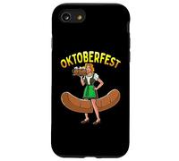 Oktoberfest Funny Bartwurst Barmaid German Woman Dirndl Beer Case for iPhone SE (2020) / 7 / 8