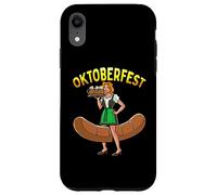 Oktoberfest Funny Bartwurst Barmaid German Woman Dirndl Beer Case for iPhone XR