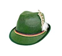 Oktoberfest Hat for Men & Women Brown Traditional Alpine Fedora Hat with Feather Adults German Bavarian Beer Festival Hats for Oktoberfest Fancy Dress Accessories (Green1)