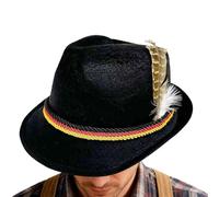 Oktoberfest Hat - Non-Woven 24x12.5x28.5cm | Deluxe Bavarian German Alpine Fedora With | Classic Turkey Jazz Party Hat For Festivals, Costumes, And Oktoberfest Celebrations