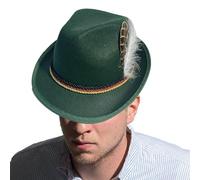 Oktoberfest Hat, Soft Feather Bavarian Hat for Adults, German Alpine Hat with Feather, Oktoberfest Costume Accessory - Perfect for Holiday and Cosplay, Oktoberfest, Halloween