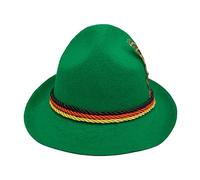 Oktoberfest Hat With Feather Colored Rope Wool Fedora Felt Brim Classic Jazz Hats German Fancy Dress Accessory Traditional Oktoberfest For Men Women For Party Fancy Dress Accessory One Size