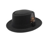 Oktoberfest Hat With Feather Men's Unisex Wool Fedora Hat Classic Flat Cap in French Traditional Style Fancy Dress Party Accessories Fisherman Hats For Party Fancy Dress Accessory Oktoberfest