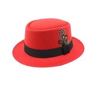 Oktoberfest Hat With Feather Men's Unisex Wool Fedora Hat Classic Flat Cap in French Traditional Style Fancy Dress Party Accessories Fisherman Hats For Party Fancy Dress Accessory Oktoberfest