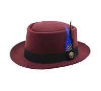 Oktoberfest Hat With Feather Traditional Style Bavarian Hats Men'S Unisex Wool Fedora Hat Classic Flat Cap In French Fancy Dress Party Accessories For Party Fancy Dress Accessory Oktoberfest