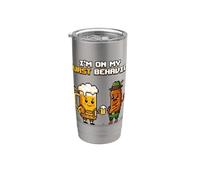 Oktoberfest I'm On My Wurst Behavior Funny Beer Sausage Stainless Steel Insulated Tumbler