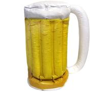 Oktoberfest Inflatable Beer Stein Glass Novelty Party Prop Yellow 30cm | inflatable beer stein, 30cm novelty prop, Oktoberfest accessory, easy inflate valve, beer festival fancy dress prop